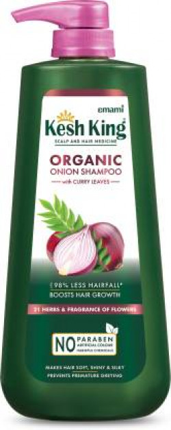 Kesh King Organic Onion Shampoo with Curry Leaves | Reduces Hair Fall Upto 98%(600 ml)