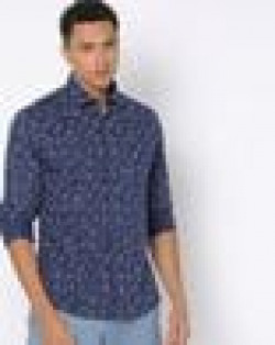 Floral Print Slim Fit Shirt with Patch Pocket