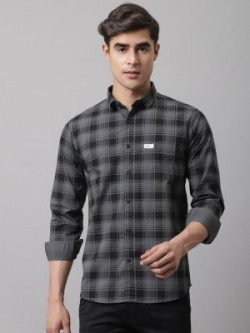 Majestic Man Men Checkered Casual Grey Shirt