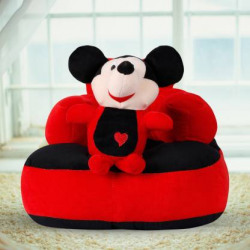hasya big store Soft Plush Cushion Baby Sofa Seat or Rocking Chair for Kids chair,- 45 cm(Red, Black) Fabric Sofa (Finish Color - Red/black/yellow/pink)  - 45 cm(Black, Red, Yellow)