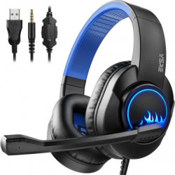 EKSA T8 Wired Gaming Headset(Blue, On the Ear)