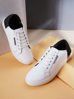 Get Stylish White Colourblocked Sneakers on Myntra - Limited Time Offer!