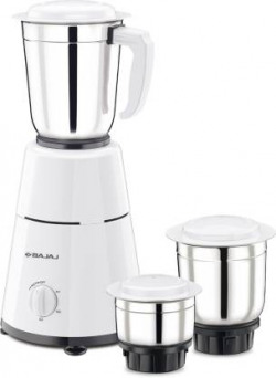 BAJAJ GX 1 500 W JUICER MIXER GRINDER (3 JARS, WHITE)