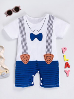 Miss & Chief Romper For Baby Boys Casual Printed Cotton Blend(White, P