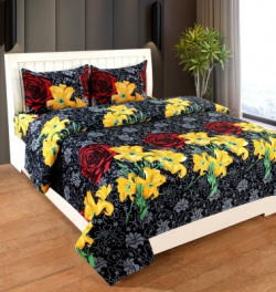 DECORUM 144 TC MICROFIBER DOUBLE FLORAL FLAT BEDSHEET(PACK OF 1, MULTI