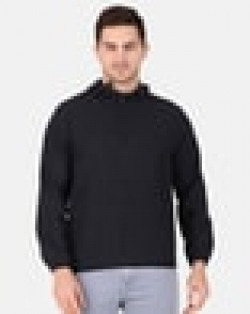 MEN REGULAR FIT HOODED BOMBER JACKET