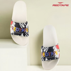 RED TAPE WOMEN SLIDES(WHITE , 4)