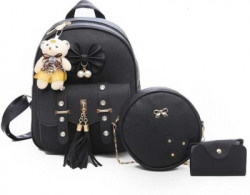 NRST New Model Cute Mini College Girls & Women PU Leather Backpack 3 P