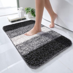 STATUS Microfiber Bathroom Mat(Black, Medium)
