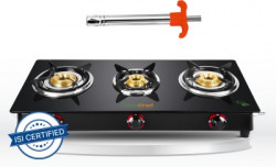 Greenchef Ebony with Lighter Glass Manual Gas Stove(3 Burners)