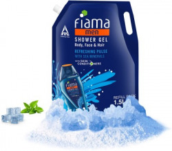 FIAMA Men Body Wash Shower Gel Refreshing Pulse Value Pouch, For Moist