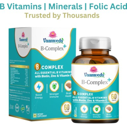Vaamveda Vitamin B Complex Tablets Supplements with B12 Biotin for Men