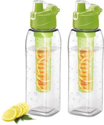 MILTON Infuser Pet Water Bottle, 1 Litre each, Set of 2, Food Grade, R