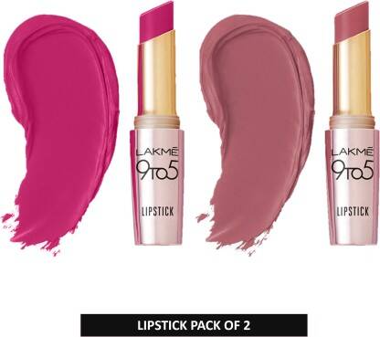 Lakm Primer + Matte Lipstick Pack of 2(Plum Pick and Mauve Matter, 7.2