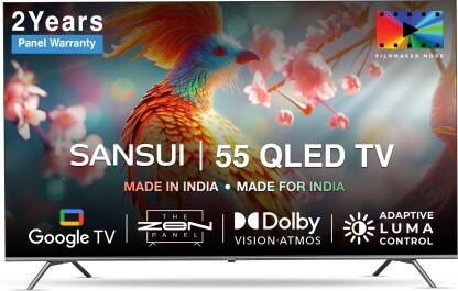 Sansui 140 cm (55 inch) QLED Ultra HD (4K) Smart Google TV IPS Display
