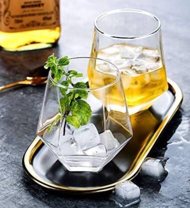 XYPHER (PACK OF 6) (370 ML) DIAMOND CRYSTAL HEXAGON WHISKEY GLASSES FO
