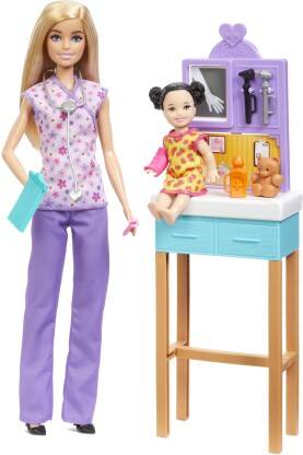 BARBIE Pediatrician Doll and Doctor Playset with Accessories, Purple S