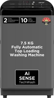ACER 7.5 KG HALO WASH SERIES WITH AISENSE, 5 STAR RATING, AUTOBALANCE,