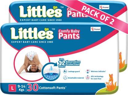 Little's Comfy Baby Pants Diapers with Wetness Indicator and 12 hours