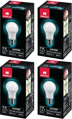 HAVELLS 9 W Round B22 LED Bulb(White, Pack of 4)