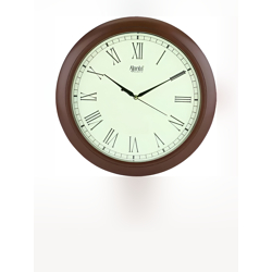 Ajanta White & Brown Fashion Round Wall Clock