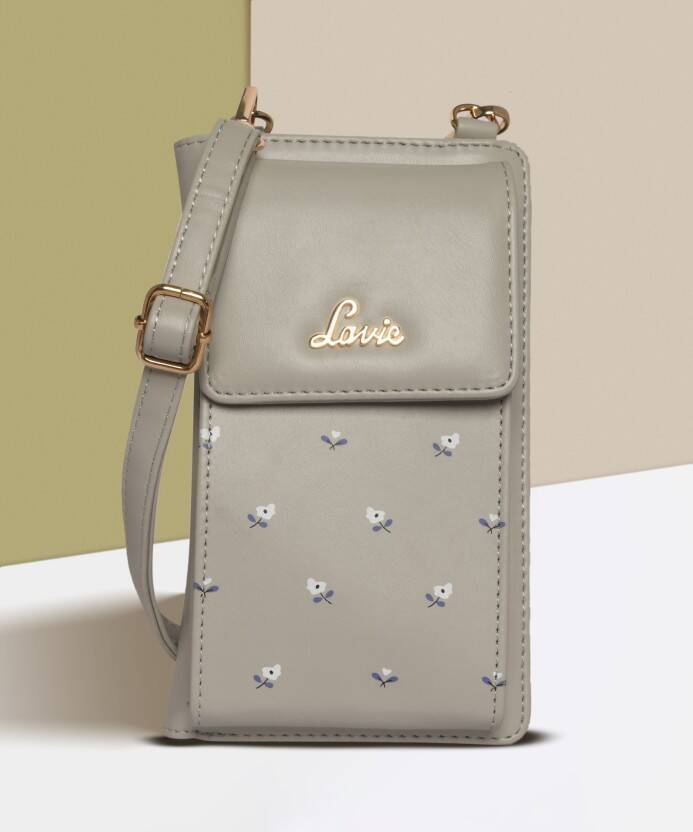 Grey Women Sling Bag Print 2in1