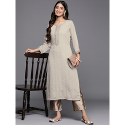 LIBAS WOVEN DESIGN PASTELS DOBBY KURTA
