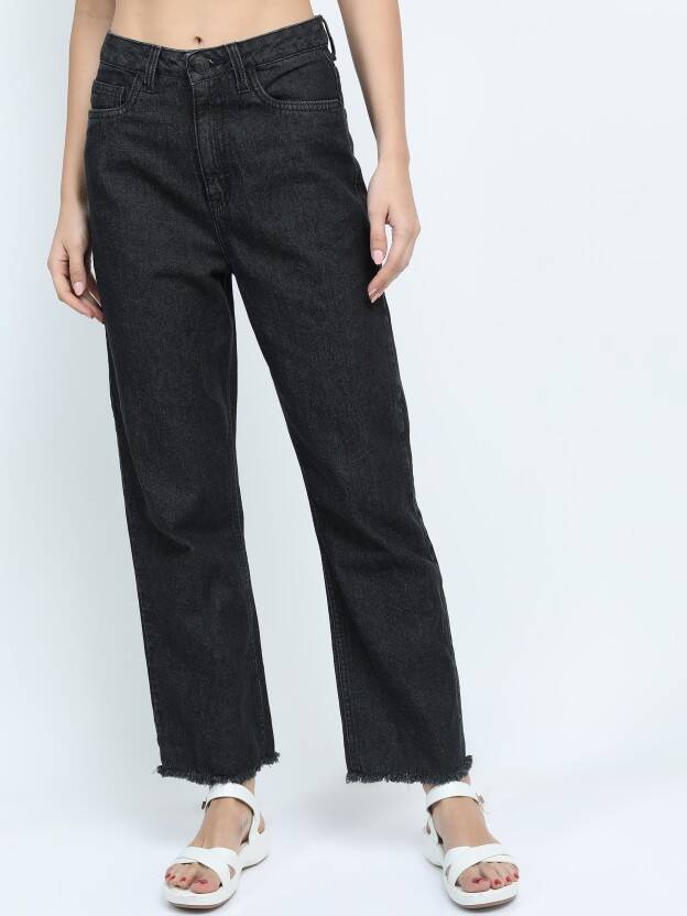 Women Regular Mid Rise Black Jeans