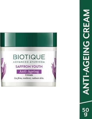 BIOTIQUE Saffron Youth Anti-Ageing Cream Reduces fine lines & Lightens