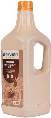 Anveshan Wood Pressed Peanuts, Plastic Groundnut Oil Can(5 L)