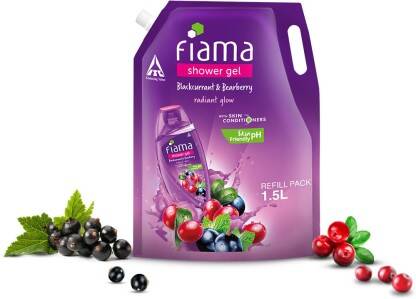 FIAMA Body Wash Shower Gel Blackcurrant & Bearberry Value Pouch, For M