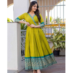 Women V-Neck Anarkali Kurta