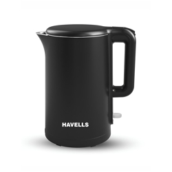 Black 1250 W Double Wall Stainless Steel Inner Body Electric Kettle- 1
