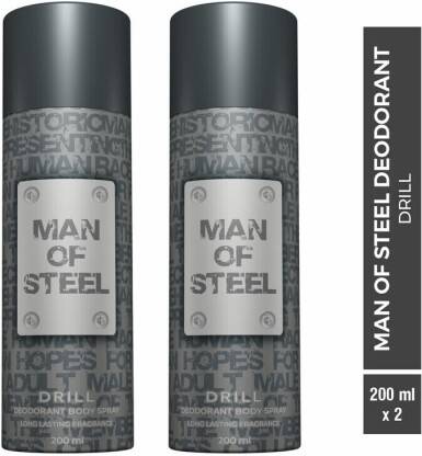 DENVER Combo of Man Of Steel Drill Long lasting Deodorant Spray - Fo