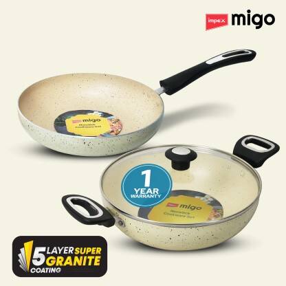 IMPEX FK Set Beige(B) Nonstick Set, Festival Gift Set Induction Bottom