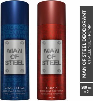 DENVER COMBO OF MAN OF STEEL CHALLENGE + PUMP LONG LASTING DEODORANT S